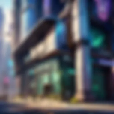 Abstract futuristic cityscape artwork