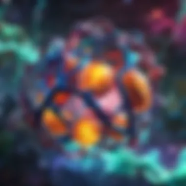 Ethereal Representation of Soma Molecule Abstract Molecular Structure Illustration in Soft Hues