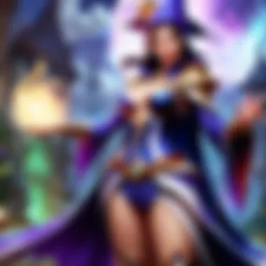 Magical sorceress casting powerful spells