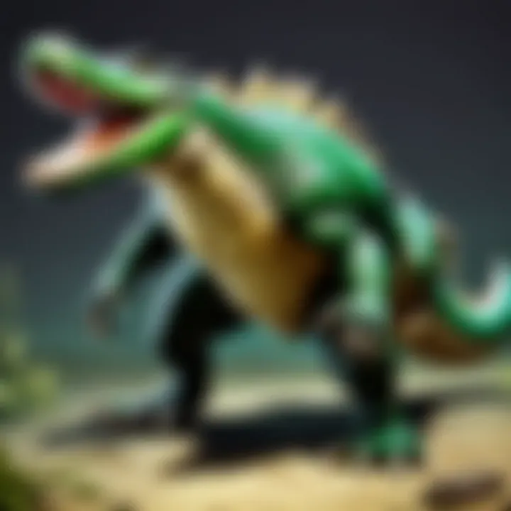 Champion Croc's striking character design showcasing its unique features