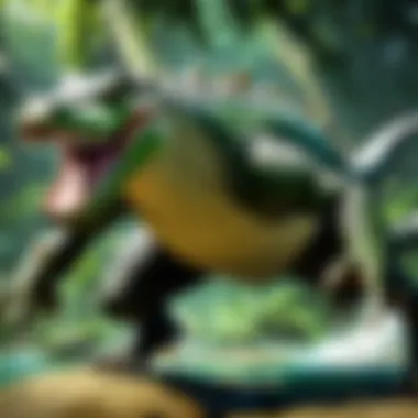 Champion Croc in Action During Gameplay Gameplay screenshot featuring Champion Croc in a dynamic battle scene