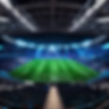 Stadium Aglow: The Champions League Atmosphere Champions League stadium under the lights