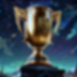 Golden Trophy Illuminated by Stadium Lights