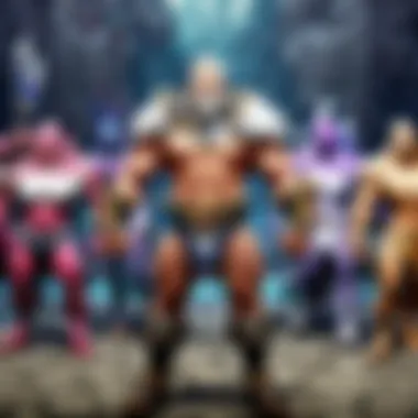 Champion Diversity Showcase Vibrant illustration of diverse League of Legends champions