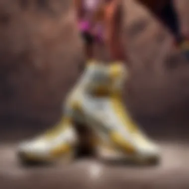 Sleek and powerful javelin shoe against a dynamic background