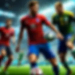 Intense European football match with players in action