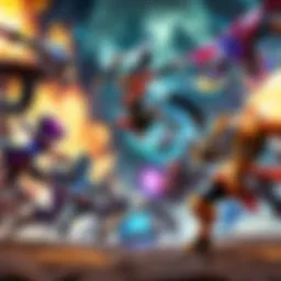 Dynamic team battle in a MOBA game