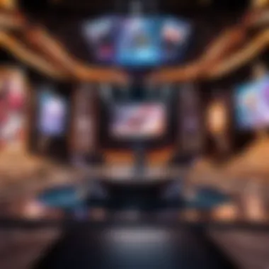Spectacular Esports Arena A panoramic view of a League of Legends esports arena filled with fans