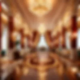Elegant hotel reception setup with luxurious decor