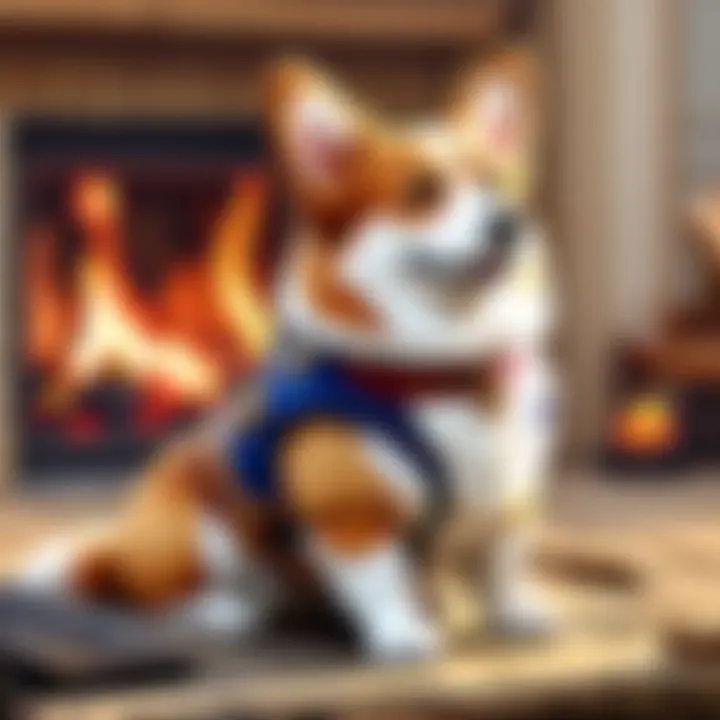 Corgi Loyal Companion by the Fireside