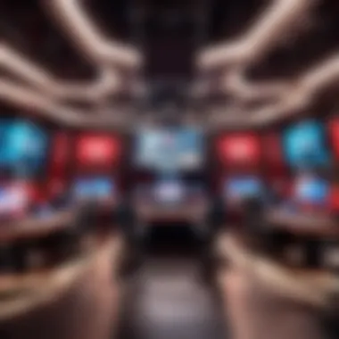 Dynamic Esports Arena A dynamic esports arena showcasing intense gameplay.