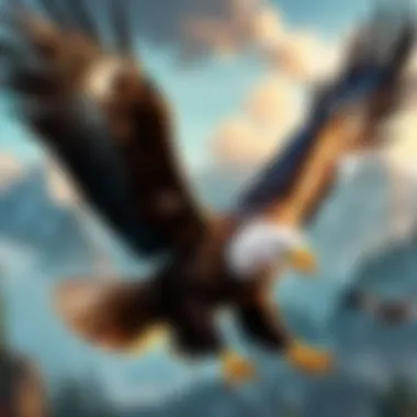 A majestic eagle soaring in the sky