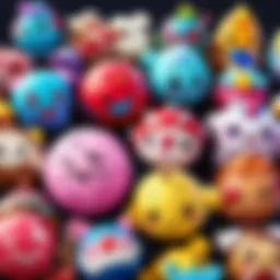 A vibrant collection of huge squishy characters from gaming.
