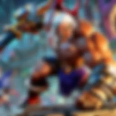 Epic Clash of Champions Dynamic champions engaged in a fierce battle amidst magical spells