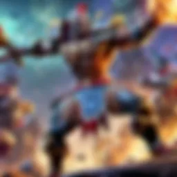 An intense match in League of Legends showcasing champions in battle