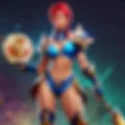 A stunning display of vibrant champion skins in League of Legends