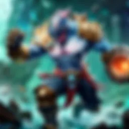 Dynamic gameplay scene showcasing a champion in action