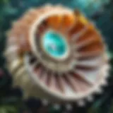 Detailed anatomy of the nautilus showcasing its unique shell structure