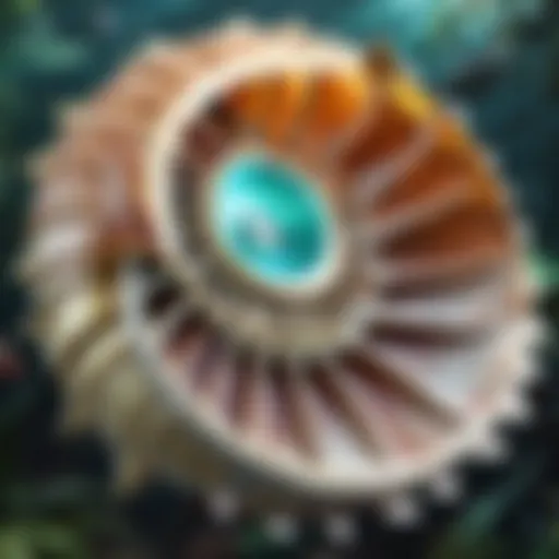 Detailed anatomy of the nautilus showcasing its unique shell structure