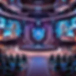 Virtual battle arena with futuristic design