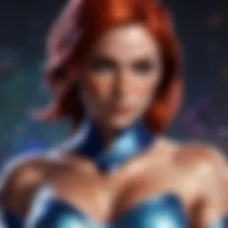 Artistic depiction of a mystical freckled character