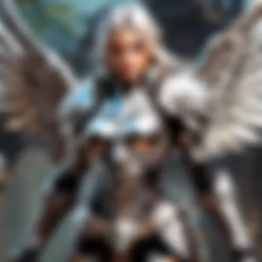 Intricate silver armor design detail of Silver Kayle