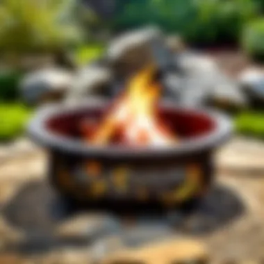 Iron Maiden Fire Pit in Rustic Setting