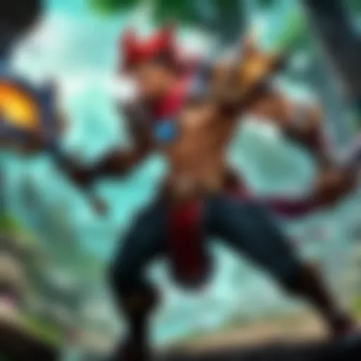 Digital artwork of a powerful League of Legends champion in action