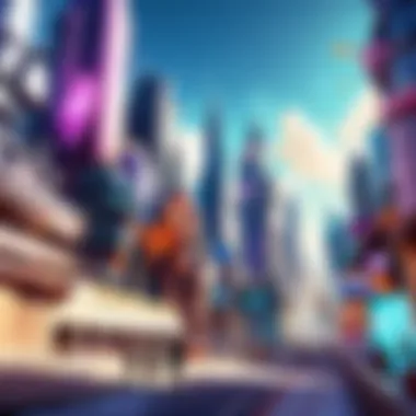 Futuristic cityscape representing the world of League of Legends