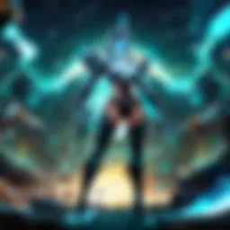 Artistic representation of a futuristic League of Legends overlay