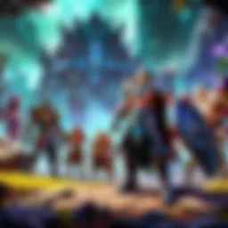 Mystical Champions Gathering in a Vibrant Cityscape