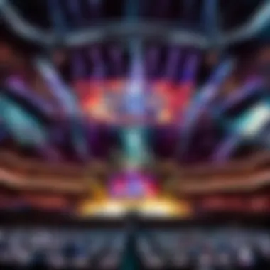 Captivating Visuals at the League of Legends Concert A close-up of concert lights and visual effects during the League of Legends event