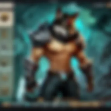 User Interface of the Wolf App Interface overview of the League of Legends Wolf App