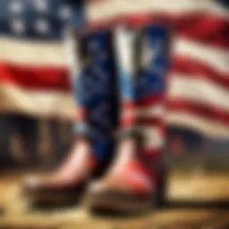 Illustration depicting the intricate design evolution of Old Glory Boots