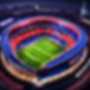 Illuminated Paris Saint-Germain Stadium Paris Saint-Germain stadium at night
