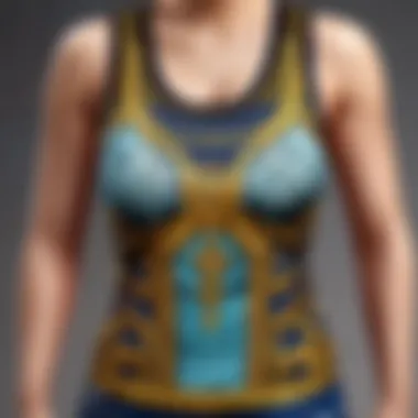 Intricate Stitching on the Shien Tank Top Close-up of intricate stitching details on Shien tank top