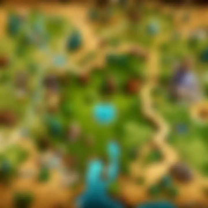 A strategic map from the League of Legends game