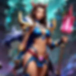 Artistic representation of League of Legends champions showcasing diverse character designs