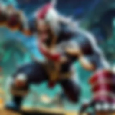 Intense Competition in League of Legends A strategic gameplay scene from League of Legends showcasing intense competition