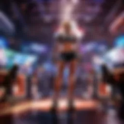Illustration showcasing a vibrant youth esports league tournament atmosphere