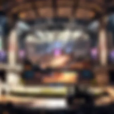 Fan Engagement in Esports A vibrant scene displaying enthusiastic fans engaging with a live esports event