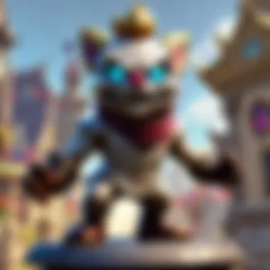 Ziggs Statue in Gaming Context The Ziggs Statue placed in a vibrant gaming environment reflecting its influence