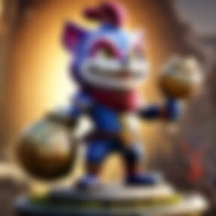 The intricately designed Ziggs Statue showcasing vibrant colors and dynamic features