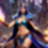 Mystical Sorceress manipulating powerful magic in League of Legends