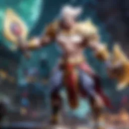 An intricate illustration of a League of Legends champion showcasing unique abilities