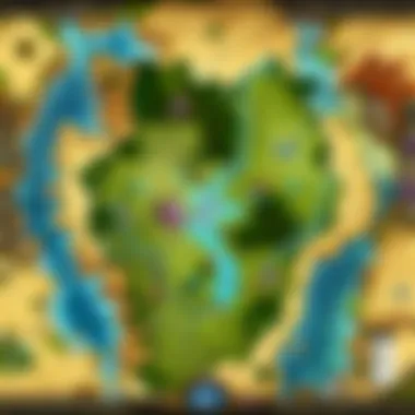 Strategic Map Overview A strategic map overview in League of Legends gameplay