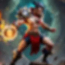 Champion unleashing powerful abilities in a dynamic battle