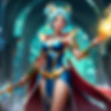 Soraka's Benevolent Blessings Soraka, the Starchild, casting her healing magic on allies
