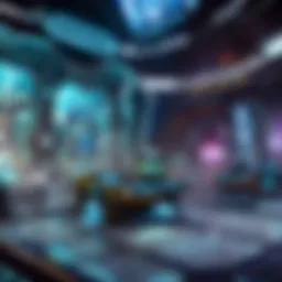 Virtual battle arena with futuristic graphics