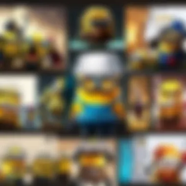 YouTube minions in various iconic poses